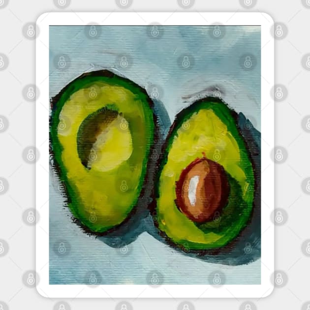 Avocado Sketch Hand Drawn Art Sticker by Megadorim